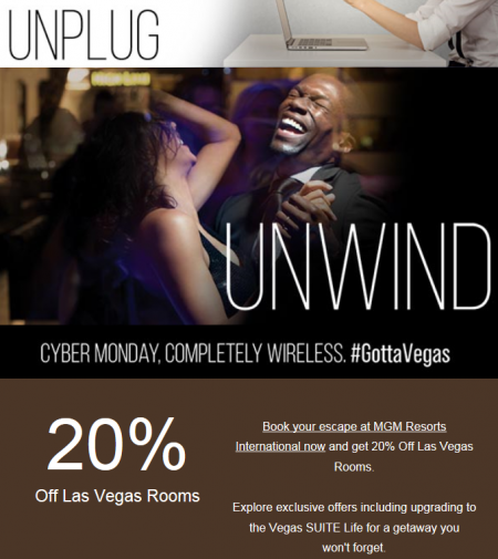 MGM Resorts International Black Friday / Cyber Monday Hotel Deal - Just Vegas Deals